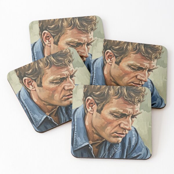 Item preview, The Quiet Maverick: Steve McQueen Denim Impasto Portrait designed and sold by Art's Diner.