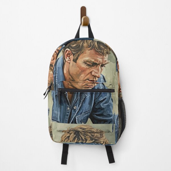 Item preview, The Quiet Maverick: Steve McQueen Denim Impasto Portrait designed and sold by Art's Diner.