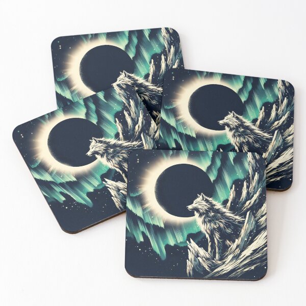 Item preview, Wood Texture Northern Lights Wolf, Ai Generated Art   designed and sold by ACC .