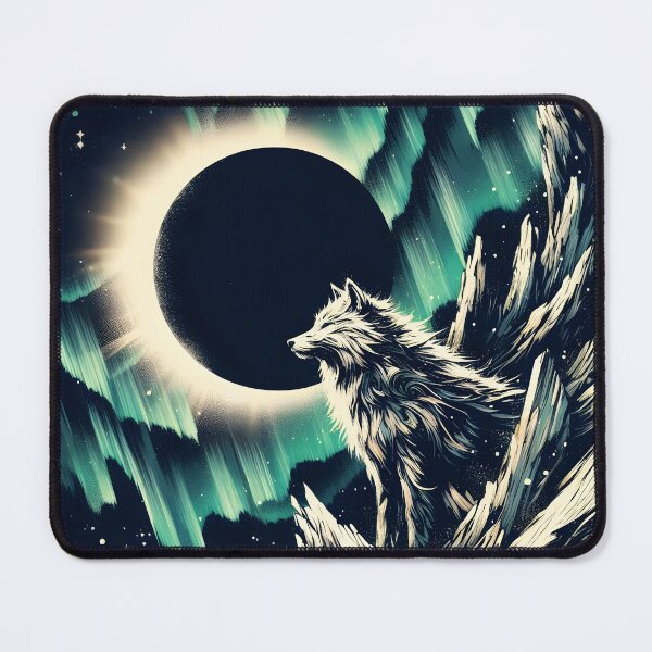 Item preview, Wood Texture Northern Lights Wolf, Ai Generated Art designed and sold by ACC .
