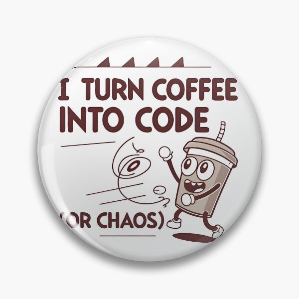 Item preview, I Turn Coffee Into Code Or Chaos Funny Mascot designed and sold by Zenith Design.