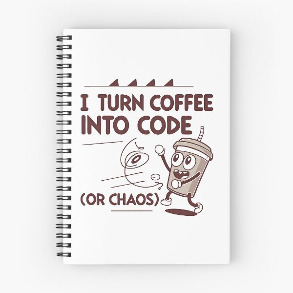 Item preview, I Turn Coffee Into Code Or Chaos Funny Mascot designed and sold by Zenith Design.