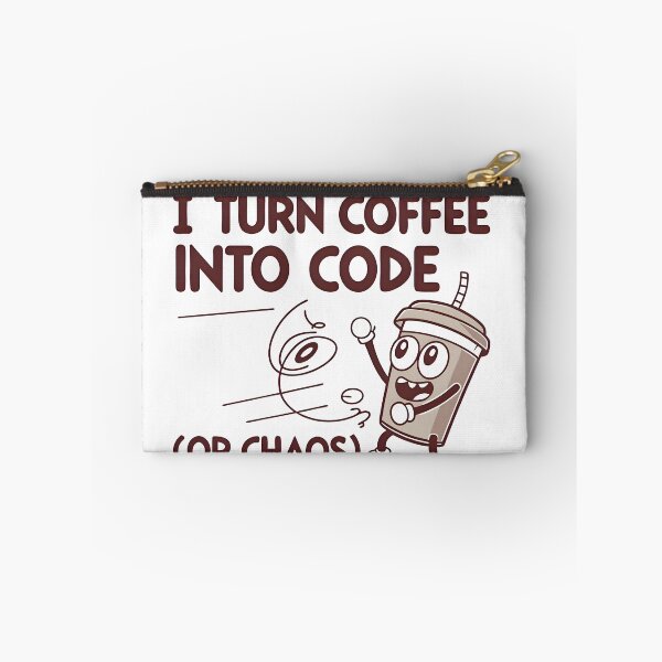Item preview, I Turn Coffee Into Code Or Chaos Funny Mascot designed and sold by Zenith Design.