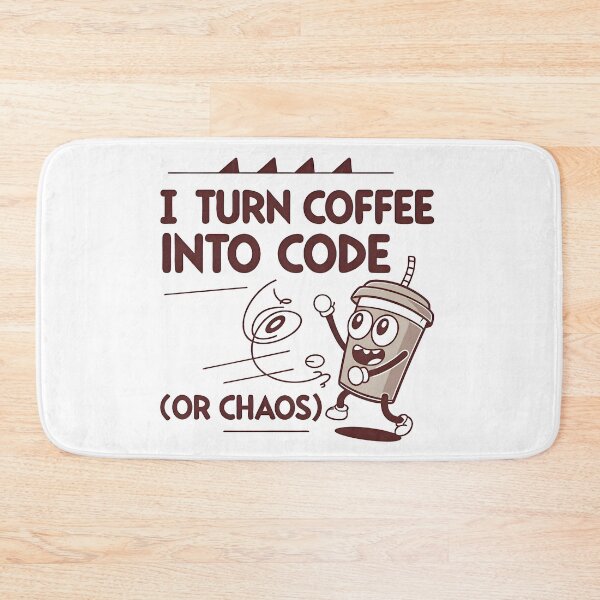Item preview, I Turn Coffee Into Code Or Chaos Funny Mascot designed and sold by Zenith Design.