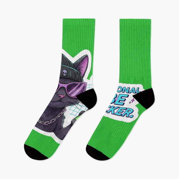 Item preview, Professional Vibe Checker Cat Sticker - Goth Gamer Aesthetic & Neon Vaporwave designed and sold by Ishqkidua.