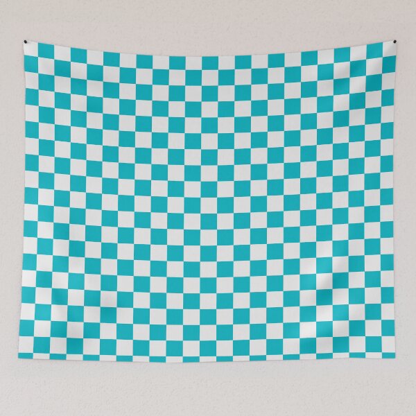 Item preview, White And Cyan Checkered Pattern designed and sold by pattern-archive.