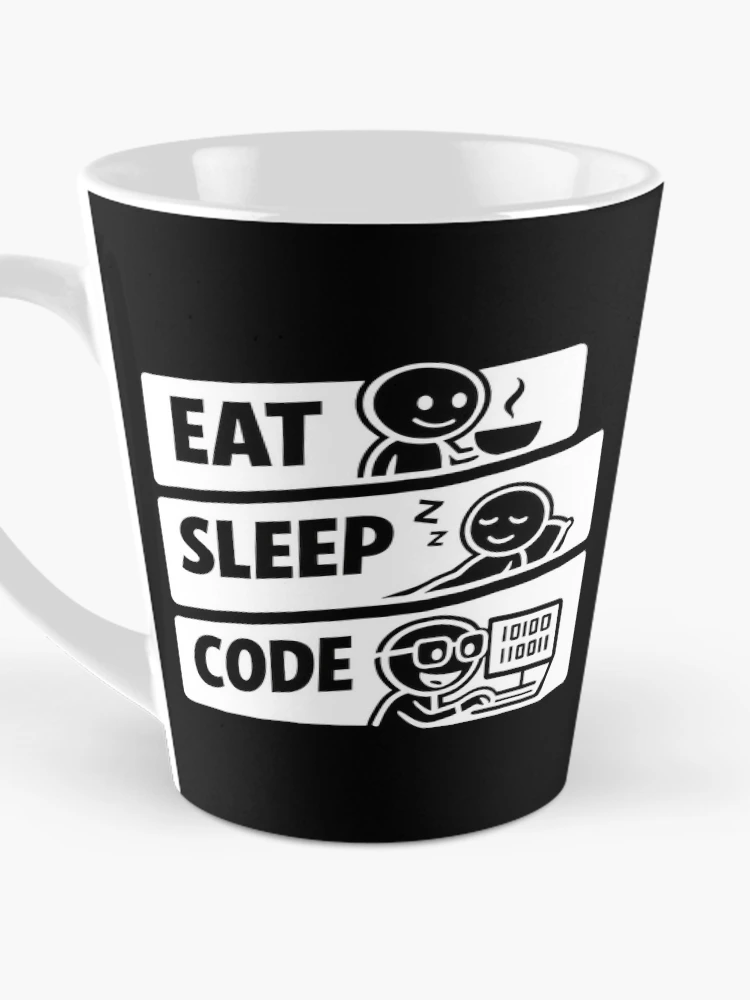 Thumbnail 3 of 4, Coffee Mug, Eat Sleep Code Programmer Daily Routine Tech Humor designed and sold by Zenith Design.
