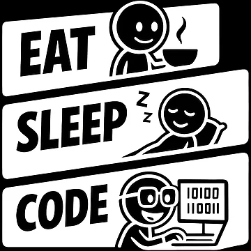 Artwork thumbnail, Eat Sleep Code Programmer Daily Routine Tech Humor by Zenith Design