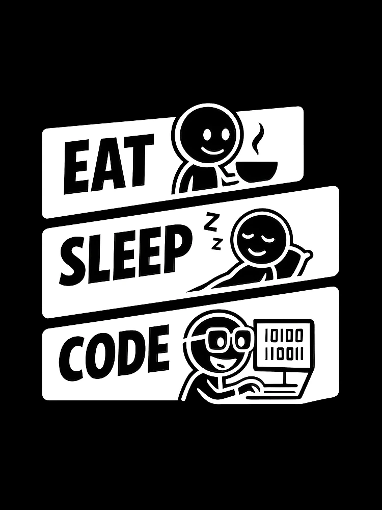 Thumbnail 3 of 3, Scarf, Eat Sleep Code Programmer Daily Routine Tech Humor designed and sold by Zenith Design.