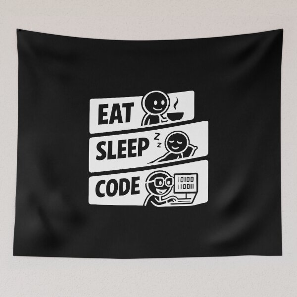 Item preview, Eat Sleep Code Programmer Daily Routine Tech Humor designed and sold by Zenith Design.
