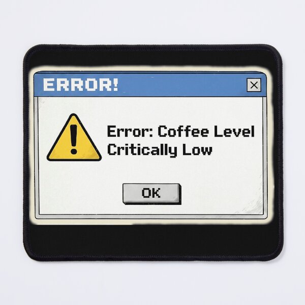 Item preview, Error: Coffee Level Critically Low - Funny Retro Tech Caffeine Addict Gift designed and sold by jfcreations.