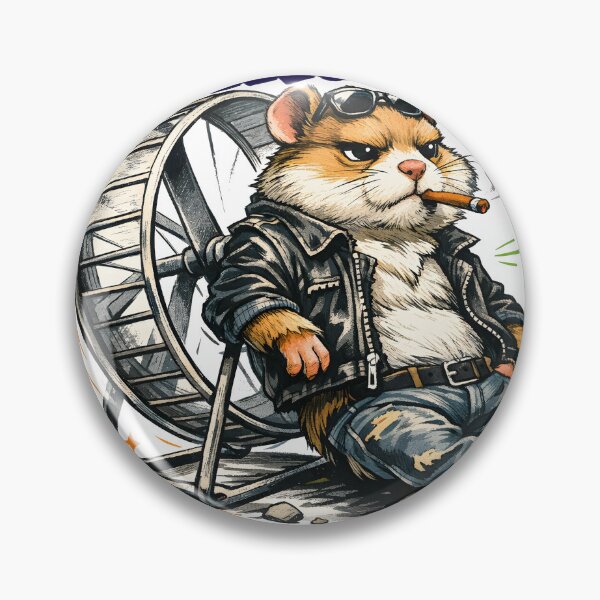 Item preview, I'm Off the Wheel Hamster - Funny Anti Hustle Culture & Retirement Gift - Tough Hamster in Leather Jacket - Sarcastic Corporate Burnout & Work Life Balance Art designed and sold by Vivaan Studio.