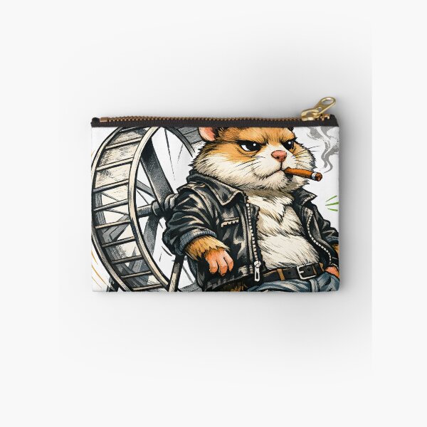 Item preview, I'm Off the Wheel Hamster - Funny Anti Hustle Culture & Retirement Gift - Tough Hamster in Leather Jacket - Sarcastic Corporate Burnout & Work Life Balance Art designed and sold by Vivaan Studio.