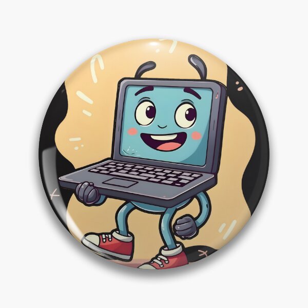 Item preview, Cute Happy Laptop Character Retro Cartoon Sneakers Design designed and sold by Zenith Design.
