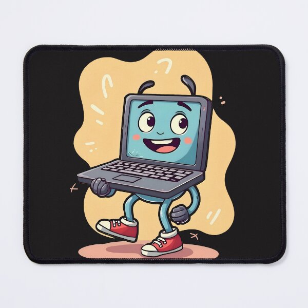 Item preview, Cute Happy Laptop Character Retro Cartoon Sneakers Design designed and sold by Zenith Design.