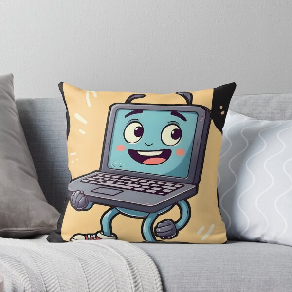 Item preview, Cute Happy Laptop Character Retro Cartoon Sneakers Design designed and sold by Zenith Design.