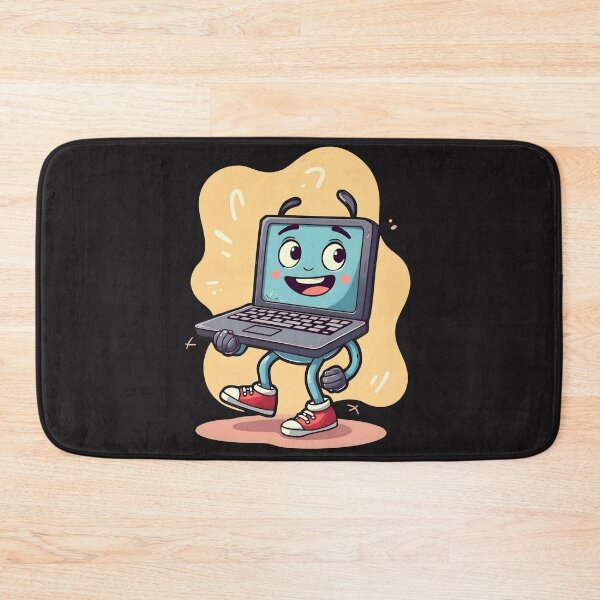 Item preview, Cute Happy Laptop Character Retro Cartoon Sneakers Design designed and sold by Zenith Design.