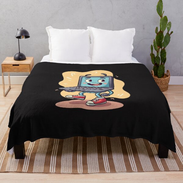 Item preview, Cute Happy Laptop Character Retro Cartoon Sneakers Design designed and sold by Zenith Design.