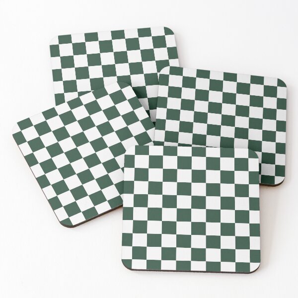 Item preview, White And Forest Green Checkered Pattern designed and sold by pattern-archive.