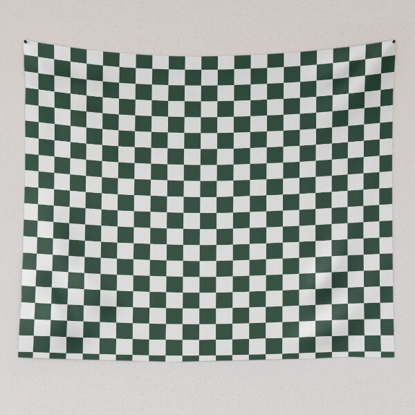 Item preview, White And Forest Green Checkered Pattern designed and sold by pattern-archive.