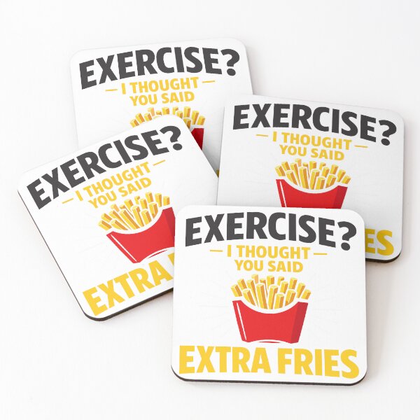 Item preview, Exercise? I Thought You Said Extra Fries! – Funny Foodie Gym designed and sold by FamaPod.