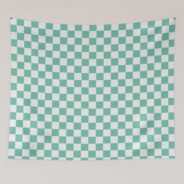 Item preview, White And Green Checkered Pattern designed and sold by pattern-archive.