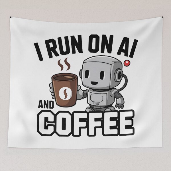 Item preview, Funny AI Robot Coffee Programmer Artificial Intelligence Coding Design designed and sold by Zenith Design.