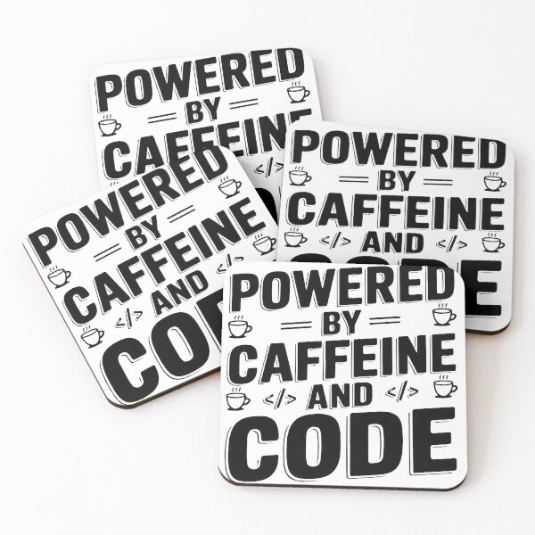 Item preview, Powered By Caffeine And Code Funny Programmer Coding Coffee Design designed and sold by Zenith Design.