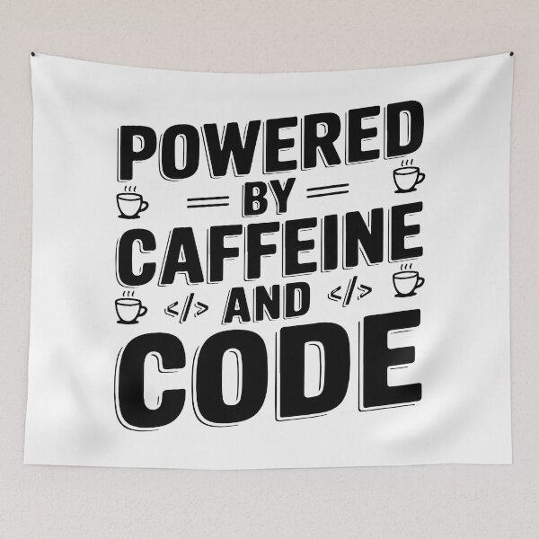 Item preview, Powered By Caffeine And Code Funny Programmer Coding Coffee Design designed and sold by Zenith Design.