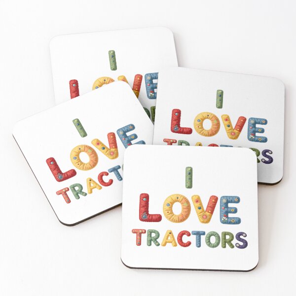 Item preview, I LOVE TRACTORS - IN COLORFUL FAUX LETTERING designed and sold by AlexOBrienArt.
