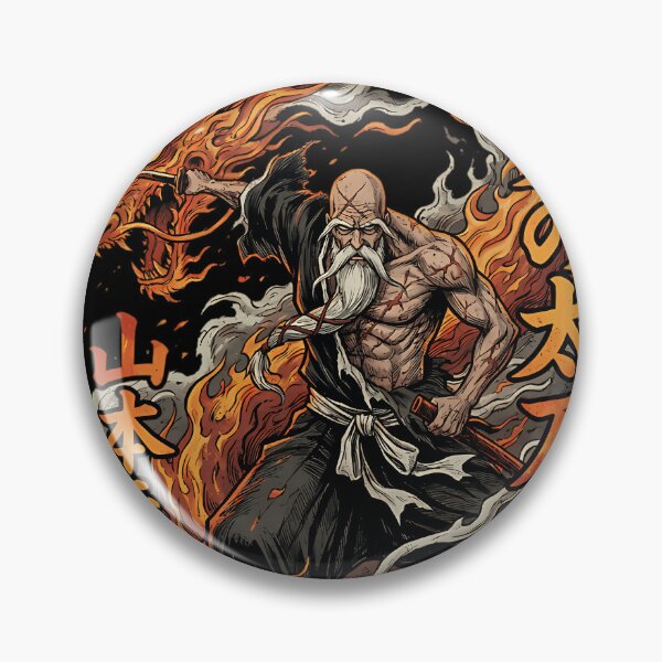 Item preview, Yamamoto Elderly Fire Captain Bankai Zanka No Tachi Flames Of Heaven East West South North Ryujin Jakka Fan Art Portrait Illustration Poster T-Shirt Sticker Print Gift designed and sold by AnoukChevalie.