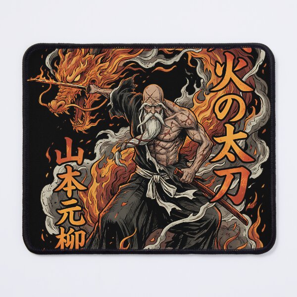 Item preview, Yamamoto Elderly Fire Captain Bankai Zanka No Tachi Flames Of Heaven East West South North Ryujin Jakka Fan Art Portrait Illustration Poster T-Shirt Sticker Print Gift designed and sold by AnoukChevalie.