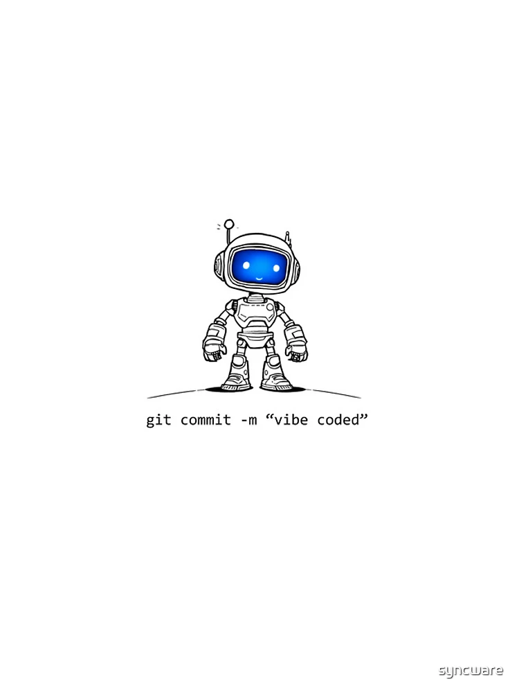 Thumbnail 4 of 4, iPhone Case, git commit -m "vibe coded" – Cute Programmer Robot designed and sold by syncware.
