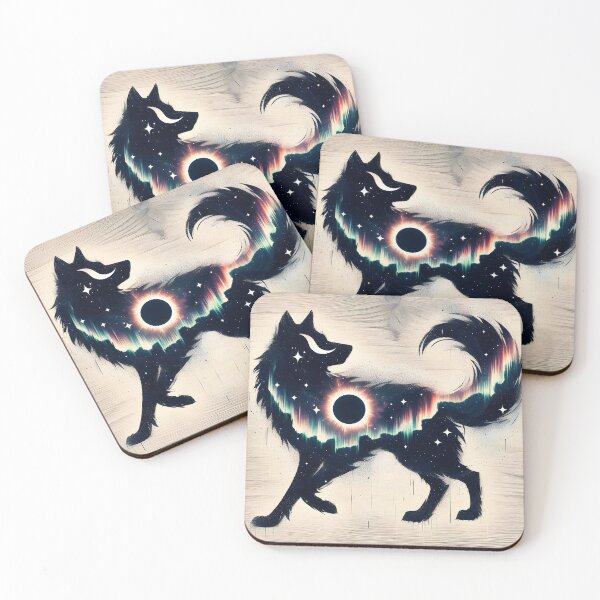 Item preview, Wood Texture Northern Lights Wolf, Ai Generated Art   designed and sold by ACC .