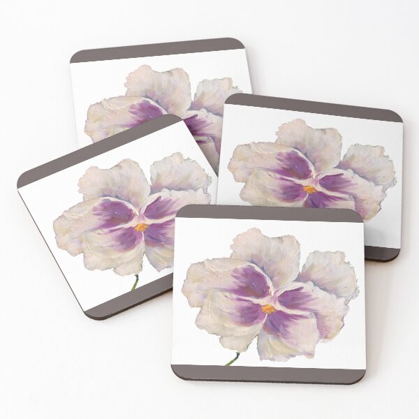 Item preview, White wild pansy flower painting, macro designed and sold by JurateArt-DK.