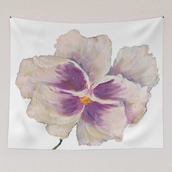 Item preview, White wild pansy flower painting, macro designed and sold by JurateArt-DK.