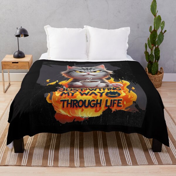 Item preview, Angry Cat Coffee Meme – Just WTFing My Way Through Life | Funny Grumpy Kitten Sarcastic Humor designed and sold by TheCleverSkull.