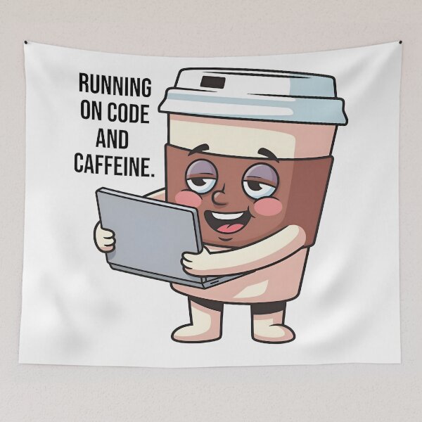 Item preview, "Running On Code And Caffeine Funny Notch Style Programmer Fuel T-Shirt" designed and sold by Zenith Design.