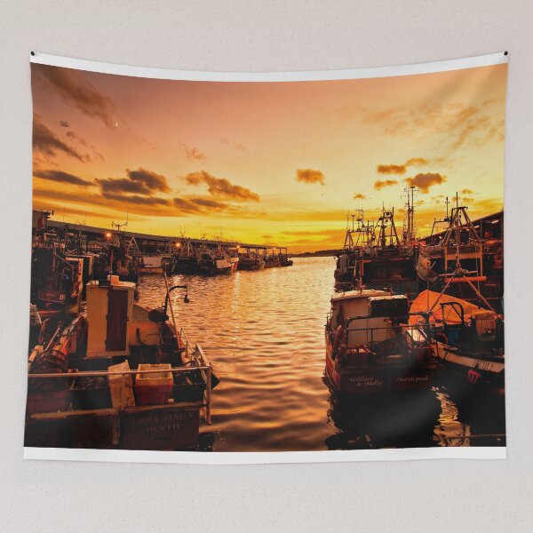 Item preview, Fishing Boats tied up for the night designed and sold by Violaman.