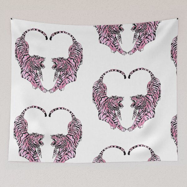 Item preview, Vintage Pink Tiger Heart Tattoo Edgy Streetwear designed and sold by Krasnovaovaova.