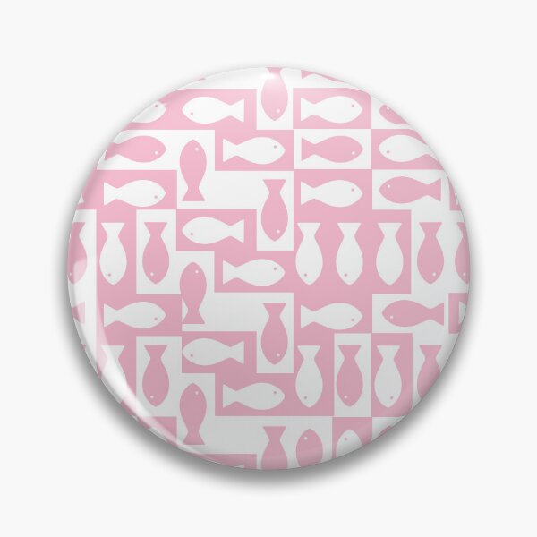 Item preview, Soft Pink Fish Pattern – Minimalist Coastal Geometric Design in Pastel Pink designed and sold by The High Hippo.