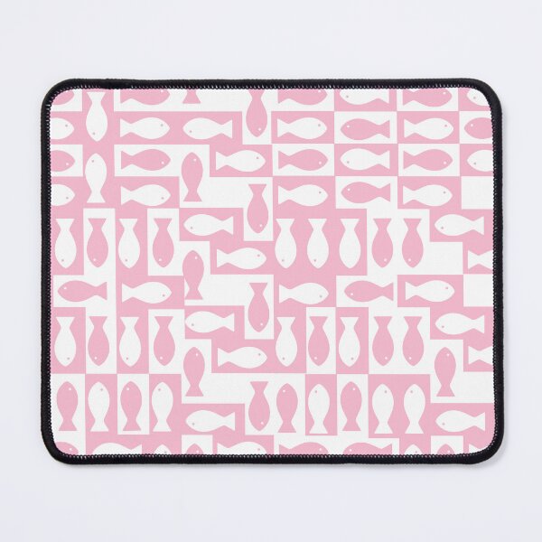 Item preview, Soft Pink Fish Pattern – Minimalist Coastal Geometric Design in Pastel Pink designed and sold by Thehighhippo.