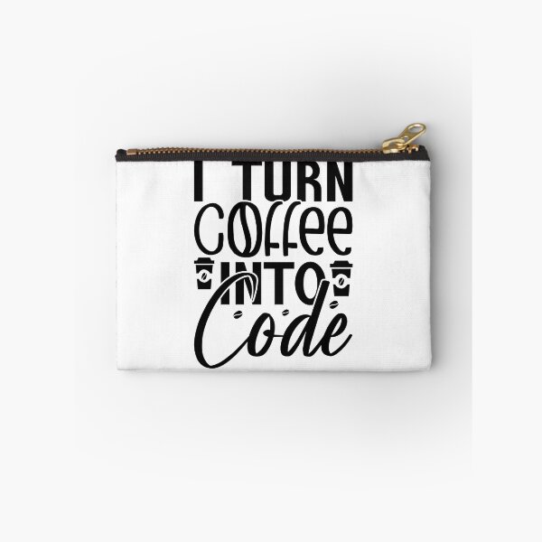 Item preview, I Turn Coffee Into Code Or Chaos Funny Notch Style Programmer T-Shirt designed and sold by Zenith Design.