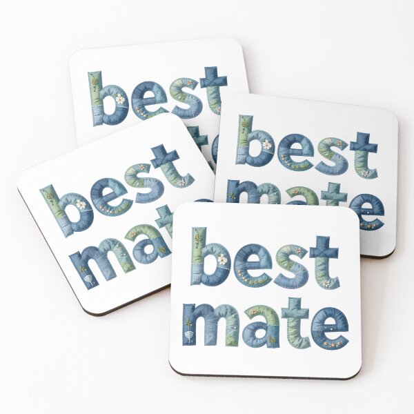 Item preview, BEST MATE - IN COLORFUL FAUX LETTERING designed and sold by AlexOBrienArt.