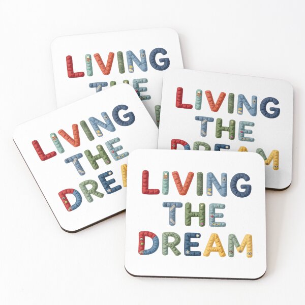 Item preview, LIVING THE DREAM - IN COLORFUL FAUX LETTERING designed and sold by AlexOBrienArt.