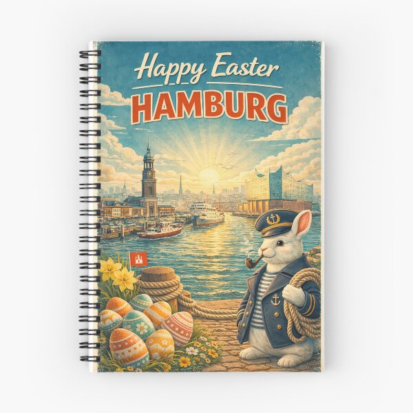 Item preview, Happy Easter Hamburg 2026 – Vintage Harbor Easter Greeting Card designed and sold by Earth Celebration Designs.