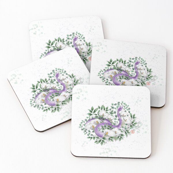 Item preview, Mystical Purple Serpent and White Lilies designed and sold by Nekogobido.