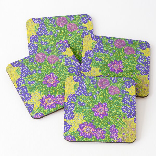 Item preview, Nocturne Garden – Blue & Purple Symbolist Florals designed and sold by EmeraldeaArt.