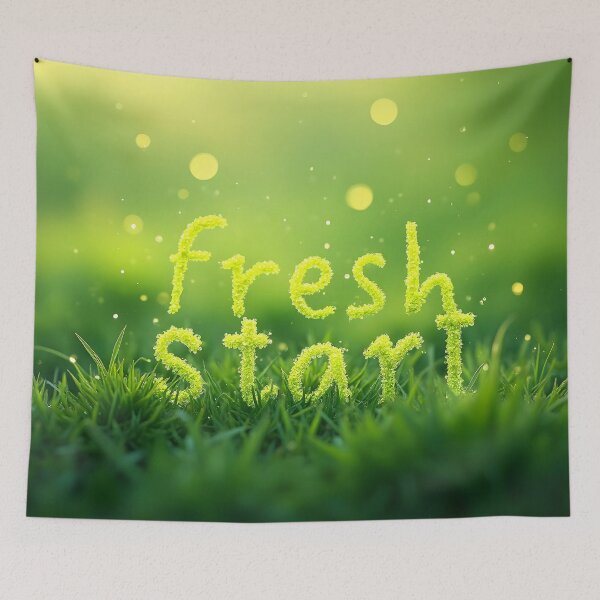 Item preview, Fresh Start - Inspirational Nature Quote & Moss Typography Art designed and sold by DesignsByDessie.