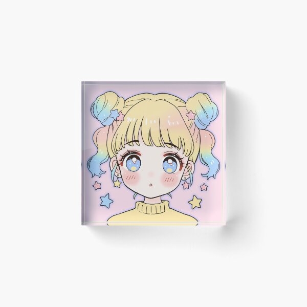 Item preview, Pastel Kawaii Star Girl Portrait designed and sold by bubblegoth.